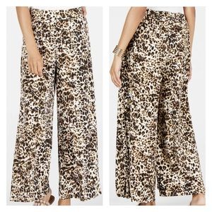 Thaila Sodi Leopard Print Wide Leg Pants